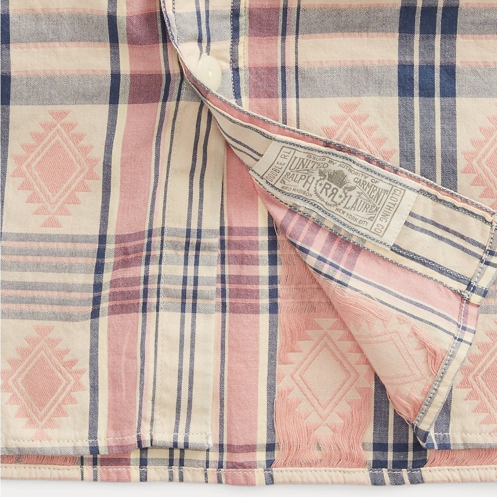 Ralph Lauren Double RL Men's Jacquard Madras workshirt - Large - Picture 3 of 9